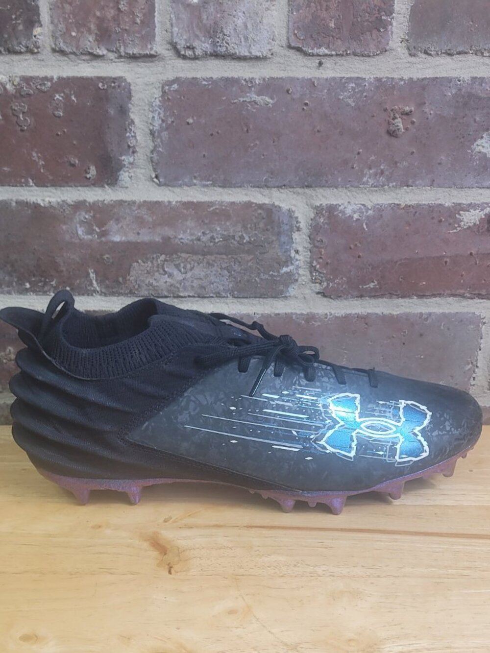 New Men's Under Armour Blur Smoke 2.0 MC Football Cleats Black Grey Size 13